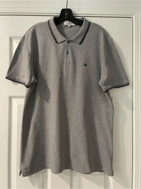 Ben Sherman 100% Cotton Large Grey Polo Shirt with Contrast Trim